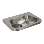 Stainless steel washbasin without tap hole