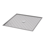 Stainless steel shower tray 1000 x 1000 x 15 mm