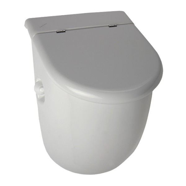 Urinal Casa with cover with a radar flushing unit and integrated power supply, 230 V AC