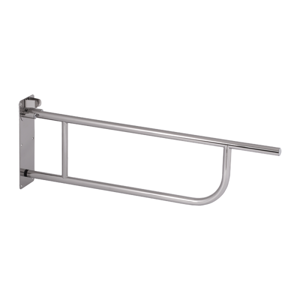 Stainless steel hand rail, folding, length 830 mm, polished