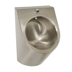 Stainless steel urinal with integrated infra-red flushing unit, 24 V DC