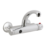 Wall-mounted thermostatic mixer, water supply span 150 mm, 24 V DC