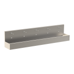 Stainless steel wall hung trough with integrated electronics, thermostatic valve, length 3000 mm, 24 V DC