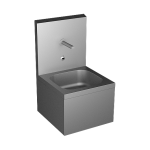 Stainless steel wall hung sink with integrated electronics, 24 V DC