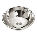 Stainless steel recessed washbasin, Ø 360 mm