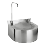Stainless steel wall hung drinking fountain with bottle filler