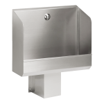 Stainless steel automatic urinal through with integrated thermic flushing unit, 600 mm, 24 V DC