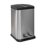 Stainless steel floor standing waste bin with a plastic insert