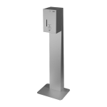 Automatic stainless steel liquid and gel disinfection and soap dispenser - stand for standing to the wall included, battery pack 12 V
