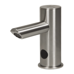 Automatic stainless steel washbasin tap for cold or premixed water, longer outlet arm, 24 V DC