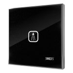 Electronic touch shower control for cold or premixed, glass colour REF 0337 metallic black, backlighting white, 24 V DC