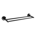 Stainless steel double towel bar, black matt finish