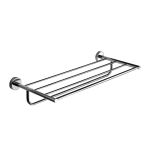 Stainless steel towel rack with rail, polished finish