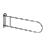 Stainless steel hand rail, folding, length 830 mm, brushed