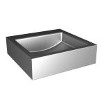 Stainless steel wall hung square washbasin