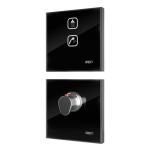 Electronic Touch Control for Head and Hand Shower with Thermostatic Mixing Valve, colour black REF 9005, backlit of the symbol white, 24 V DC