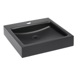 Stainless steel wall hung washbasin, black matt finish