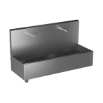 Stainless steel wall hung trough with 2 integrated piezo electronics, length 1250 mm, brushed, 24 V DC