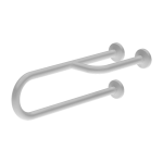 Steel solid hand rail, length 600 mm, white colour - Komaxit