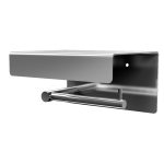 Stainless steel holder of toilet paper with shelf, polished finish 