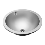 Stainless steel recessed washbasin, Ø 320 mm