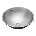 Stainless steel recessed washbasin, Ø 360 mm