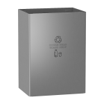 Stainless steel waste bin, legend GLASS ONLY