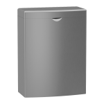 Stainless steel wall hung waste bin for sanitaries, volume 4,5 l, brushed