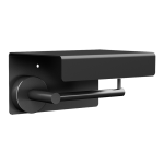 Stainless steel holder of toilet paper with shelf, black matt finish