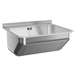 Stainless steel utility sink with washboard