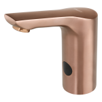 Automatic washbasin tap for cold and hot water, ROSE GOLD MATT, 6 V 