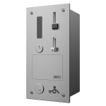 Recessed coin and token machine for door opening with GSM module, EURO KEY, 24V DC