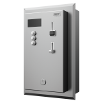 Recessed coin and token shower timer for one to three showers, 24 V DC, choice of shower by the user, direct control