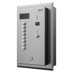 Recessed coin and token shower timer for four to eight showers, 24 V DC, choice of shower by the user, direct control