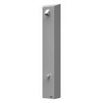 Stainless steel shower panel without piezo button for coin and token shower timers with index M - for cold and hot water, temperature regulated by thermostatic mixer