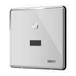 Toilet flushing unit for pressured water, polished finish, 24 V DC