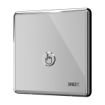 Toilet piezo flushing unit for pressured water, polished finish, 6 V