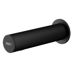 Automatic wall-mounted stainless steel washbasin tap for cold or premixed water, black, 24 V DC