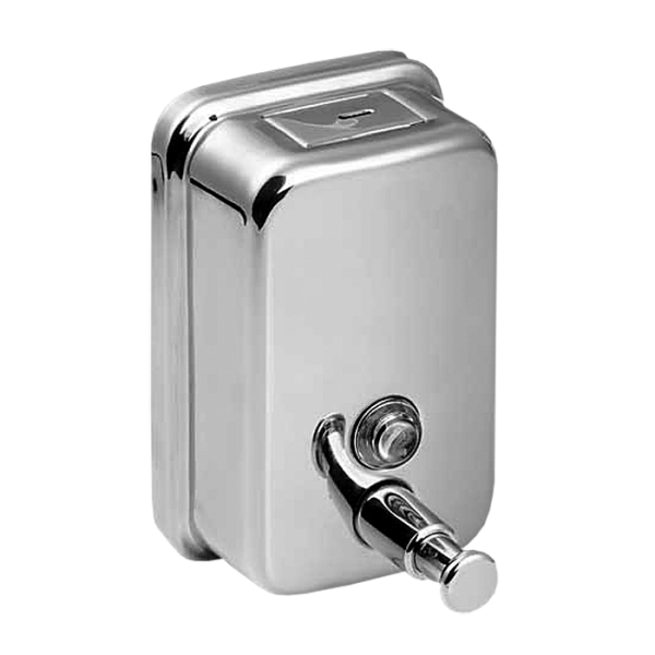 Stainless steel liquid soap dispenser, volume 0,85 l, polished