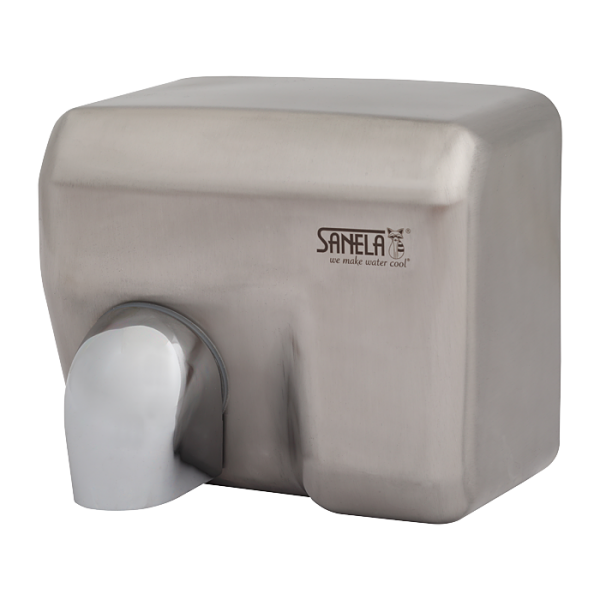 Automatic wall mounted hand dryer with stainless steel brushed cover