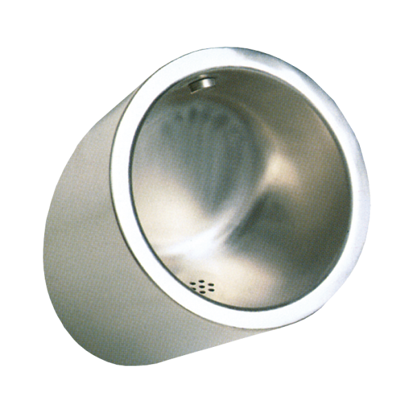 Stainless steel automatic urinal with integrated thermic flushing unit, 6 V