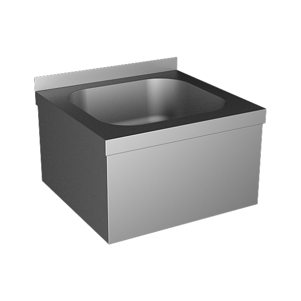 Stainless steel wall hung sink with apron