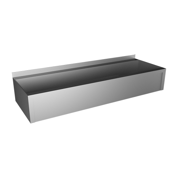 Stainless steel trough with apron, from AISI 316L, 1250 mm