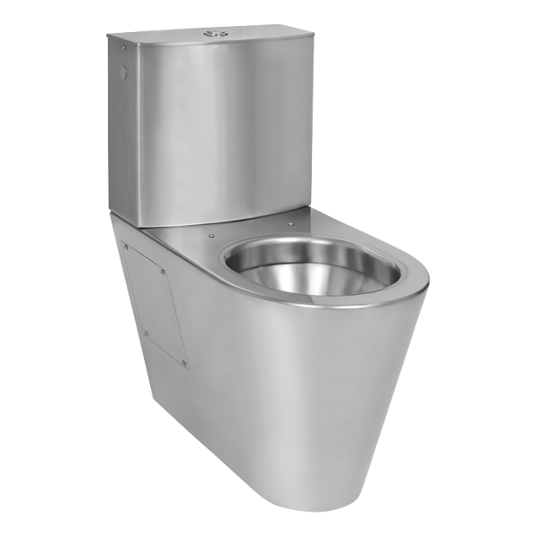 Stainless steel toilet with a tank