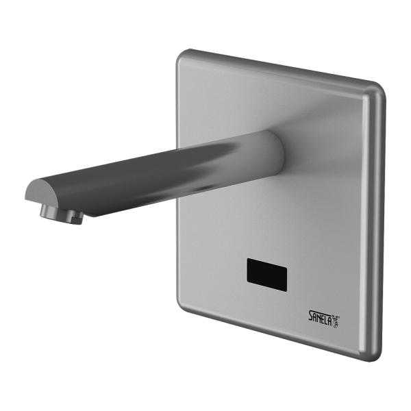 Wall-mounted tap, spout of 170 mm, 24 V DC