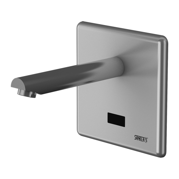 Wall-mounted tap, spout of 170 mm, 6 V