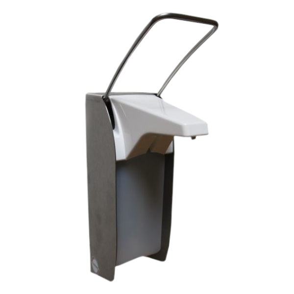 Stainless steel wall-mounted liquid/gel disinfection and soap dispenser
