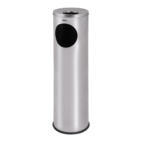 Stainless steel floor standing waste bin with ashtray