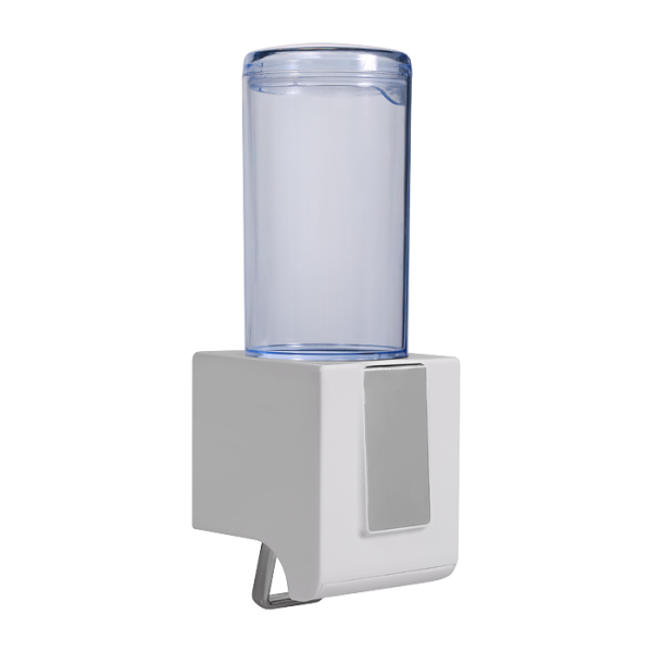 Liquid soap and gel disinfection dispenser, volume 0,5 l, white plastic ABS
