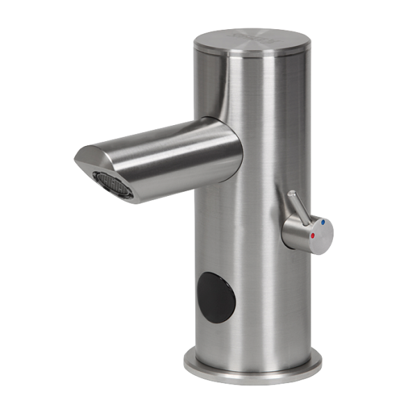 Automatic stainless steel washbasin mixer, 6 V